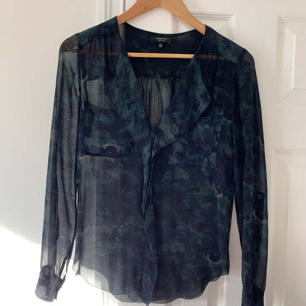 Aritzia Babaton 100% Silk Blouse Long Sleeve